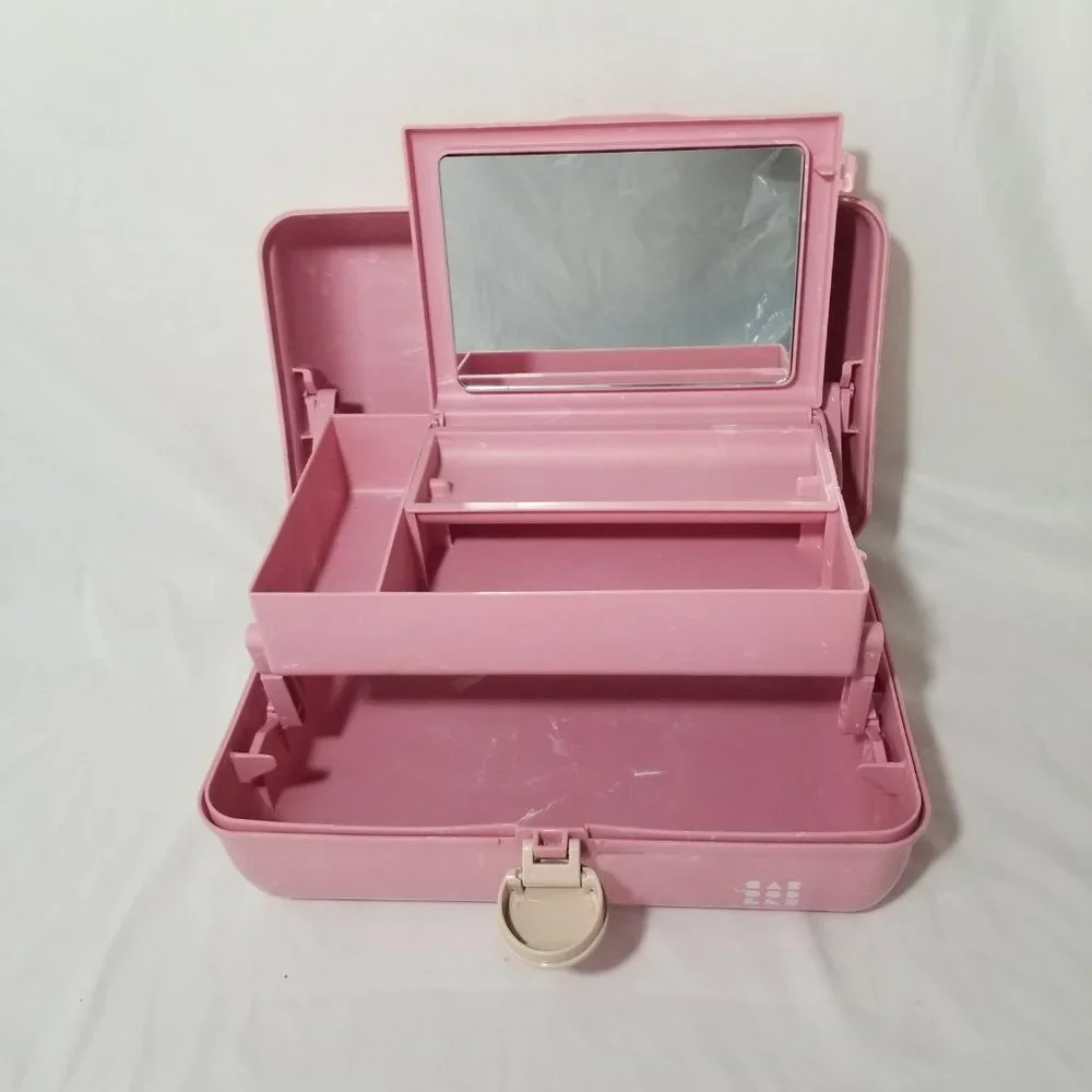 Caboodles Pink Marble Makeup Case with Mirror 5626 Made in USA